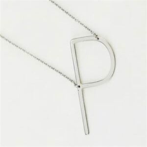 Francescas Silver “P” Initial Necklace